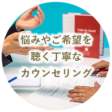 悩みやご希望を聴く丁寧なカウンセリング